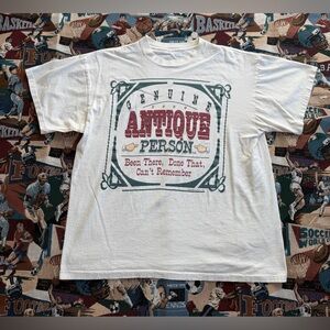 Vintage 1993 Genuine Antique Person Funny Graphic T-Shirt